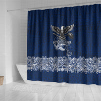 American Samoa Eagle Shower Curtain Sea Turtle Traditional Polynesian Tribal Tattoo TS04 - Polynesian Pride