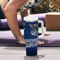 American Samoa Eagle Tumbler With Handle Sea Turtle Traditional Polynesian Tribal Tattoo TS04 - Polynesian Pride