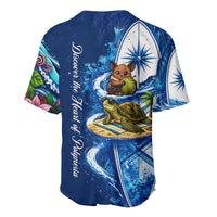 American Samoa Pago Pago Baseball Jersey Sea Turtle And Fruit Bat - Tropical Hibiscus Flowers Polynesian TS04 - Polynesian Pride