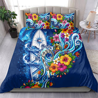 American Samoa Pago Pago Bedding Set Sea Turtle And Fruit Bat - Tropical Hibiscus Flowers Polynesian TS04 - Polynesian Pride
