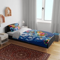 American Samoa Pago Pago Bedding Set Sea Turtle And Fruit Bat - Tropical Hibiscus Flowers Polynesian TS04 - Polynesian Pride