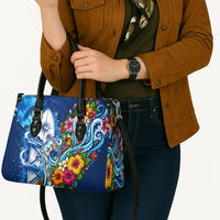 American Samoa Pago Pago Leather Bag Sea Turtle And Fruit Bat - Tropical Hibiscus Flowers Polynesian TS04 - Polynesian Pride