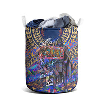 American Samoa Warrior Laundry Basket Polynesian Fruit Bat Talofa Urban Graffiti Street Art TS04 - Polynesian Pride