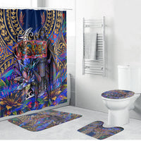 American Samoa Warrior Bathroom Set Polynesian Fruit Bat Talofa Urban Graffiti Street Art TS04 Bathroom Set (4 pcs) Blue Yellow - Polynesian Pride
