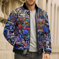 American Samoa Warrior Bomber Puffer Jacket Polynesian Fruit Bat Talofa Urban Graffiti Street Art TS04 - Polynesian Pride