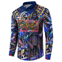 American Samoa Warrior Button Sweatshirt Polynesian Fruit Bat Talofa Urban Graffiti Street Art TS04 - Polynesian Pride