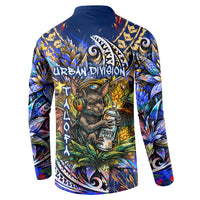 American Samoa Warrior Button Sweatshirt Polynesian Fruit Bat Talofa Urban Graffiti Street Art TS04 - Polynesian Pride