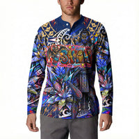 American Samoa Warrior Button Sweatshirt Polynesian Fruit Bat Talofa Urban Graffiti Street Art TS04 - Polynesian Pride