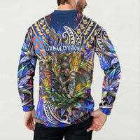American Samoa Warrior Button Sweatshirt Polynesian Fruit Bat Talofa Urban Graffiti Street Art TS04 - Polynesian Pride