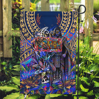 American Samoa Warrior Garden Flag Polynesian Fruit Bat Talofa Urban Graffiti Street Art TS04 Garden Flag Blue Yellow - Polynesian Pride