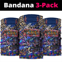 American Samoa Warrior Neck Gaiter Polynesian Fruit Bat Talofa Urban Graffiti Street Art TS04 package One Size: 25*50cm Blue Yellow - Polynesian Pride
