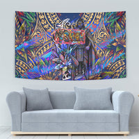 American Samoa Warrior Tapestry Polynesian Fruit Bat Talofa Urban Graffiti Street Art TS04 - Polynesian Pride
