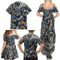 Chur Bro Shaka Sign Family Matching Summer Maxi Dress and Hawaiian Shirt New Zealand Koru Colorful Graffiti Splash TS04 - Polynesian Pride