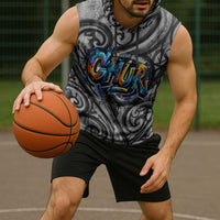 Chur Bro Shaka Sign Sleeveless Hoodie New Zealand Koru Colorful Graffiti Splash TS04 - Polynesian Pride
