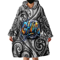 Chur Bro Shaka Sign Wearable Blanket Hoodie New Zealand Koru Colorful Graffiti Splash TS04 - Polynesian Pride