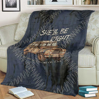 New Zealand She’ll Be Right Blanket NZ Slang No. 8 Wire Map Pattern