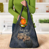 New Zealand She’ll Be Right Grocery Bag NZ Slang No. 8 Wire Map Pattern
