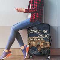 New Zealand She’ll Be Right Luggage Cover NZ Slang No. 8 Wire Map Pattern