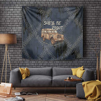 New Zealand She’ll Be Right Tapestry NZ Slang No. 8 Wire Map Pattern