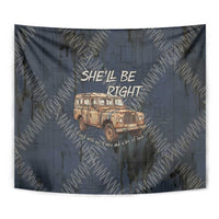 New Zealand She’ll Be Right Tapestry NZ Slang No. 8 Wire Map Pattern