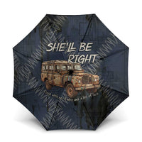 New Zealand She’ll Be Right Umbrella NZ Slang No. 8 Wire Map Pattern