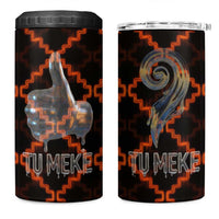 Tu Meke Maori New Zealand Slang 4 in 1 Can Cooler Tumbler with Glow Neon Step Style TS04 One Size: 16 oz Black Orange - Polynesian Pride