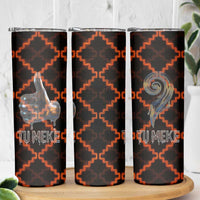 Tu Meke Maori New Zealand Slang Skinny Tumbler with Glow Neon Step Style TS04 - Polynesian Pride