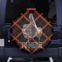Tu Meke Maori New Zealand Slang Spare Tire Cover with Glow Neon Step Style