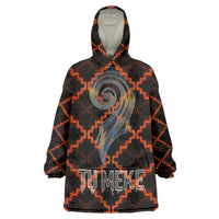 Tu Meke Maori New Zealand Slang Wearable Blanket Hoodie with Glow Neon Step Style TS04 One Size Black Orange - Polynesian Pride