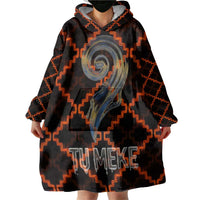Tu Meke Maori New Zealand Slang Wearable Blanket Hoodie with Glow Neon Step Style TS04 - Polynesian Pride