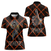 Tu Meke Maori New Zealand Slang Women Polo Shirt with Glow Neon Step Style TS04 - Polynesian Pride