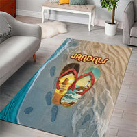 Kiwi Jandal Beach Life Area Rug New Zealand Flip Flops Ocean Wave Surf Style
