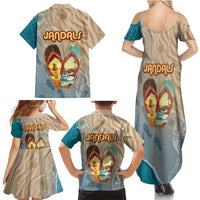 Kiwi Jandal Beach Life Family Matching Summer Maxi Dress and Hawaiian Shirt New Zealand Flip Flops Ocean Wave Surf Style TS04 - Polynesian Pride