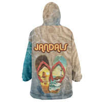 Kiwi Jandal Beach Life Wearable Blanket Hoodie New Zealand Flip Flops Ocean Wave Surf Style TS04 - Polynesian Pride