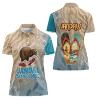 Kiwi Jandal Beach Life Women Polo Shirt New Zealand Flip Flops Ocean Wave Surf Style TS04 - Polynesian Pride
