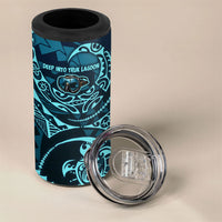 Chuuk Deep Into Truk Lagoon 4 in 1 Can Cooler Tumbler Polynesian Tribal Pattern Wreck Diving Teal Ship Art TS04 - Polynesian Pride