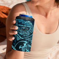 Chuuk Deep Into Truk Lagoon 4 in 1 Can Cooler Tumbler Polynesian Tribal Pattern Wreck Diving Teal Ship Art TS04 - Polynesian Pride