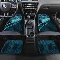 Chuuk Deep Into Truk Lagoon Car Mats Polynesian Tribal Pattern Wreck Diving Teal Ship Art TS04 Set 4pcs Blue Black - Polynesian Pride