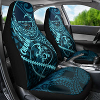 Chuuk Deep Into Truk Lagoon Car Seat Cover Polynesian Tribal Pattern Wreck Diving Teal Ship Art TS04 - Polynesian Pride
