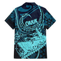 Chuuk Deep Into Truk Lagoon Hawaiian Shirt Polynesian Tribal Pattern Wreck Diving Teal Ship Art TS04 - Polynesian Pride