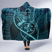Chuuk Deep Into Truk Lagoon Hooded Blanket Polynesian Tribal Pattern Wreck Diving Teal Ship Art TS04 One Size Blue Black - Polynesian Pride