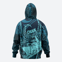 Chuuk Deep Into Truk Lagoon Hoodie Polynesian Tribal Pattern Wreck Diving Teal Ship Art TS04 - Polynesian Pride