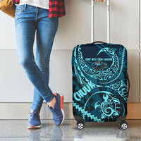 Chuuk Deep Into Truk Lagoon Luggage Cover Polynesian Tribal Pattern Wreck Diving Teal Ship Art TS04 - Polynesian Pride