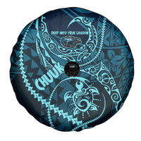 Chuuk Deep Into Truk Lagoon Spare Tire Cover Polynesian Tribal Pattern Wreck Diving Teal Ship Art TS04 - Polynesian Pride