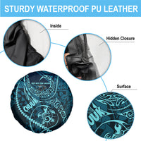 Chuuk Deep Into Truk Lagoon Spare Tire Cover Polynesian Tribal Pattern Wreck Diving Teal Ship Art TS04 - Polynesian Pride