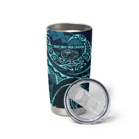 Chuuk Deep Into Truk Lagoon Tumbler Cup Polynesian Tribal Pattern Wreck Diving Teal Ship Art TS04 - Polynesian Pride