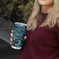 Chuuk Deep Into Truk Lagoon Tumbler Cup Polynesian Tribal Pattern Wreck Diving Teal Ship Art TS04 - Polynesian Pride
