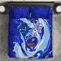 Chuuk Micronesian Roots Bedding Set Polynesian Tribal Pattern Hibiscus Flower And Stingray Art