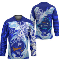 Chuuk Micronesian Roots Hockey Jersey Polynesian Tribal Pattern Hibiscus Flower And Stingray Art TS04 - Polynesian Pride