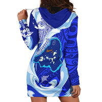 Chuuk Micronesian Roots Hoodie Dress Polynesian Tribal Pattern Hibiscus Flower And Stingray Art TS04 - Polynesian Pride